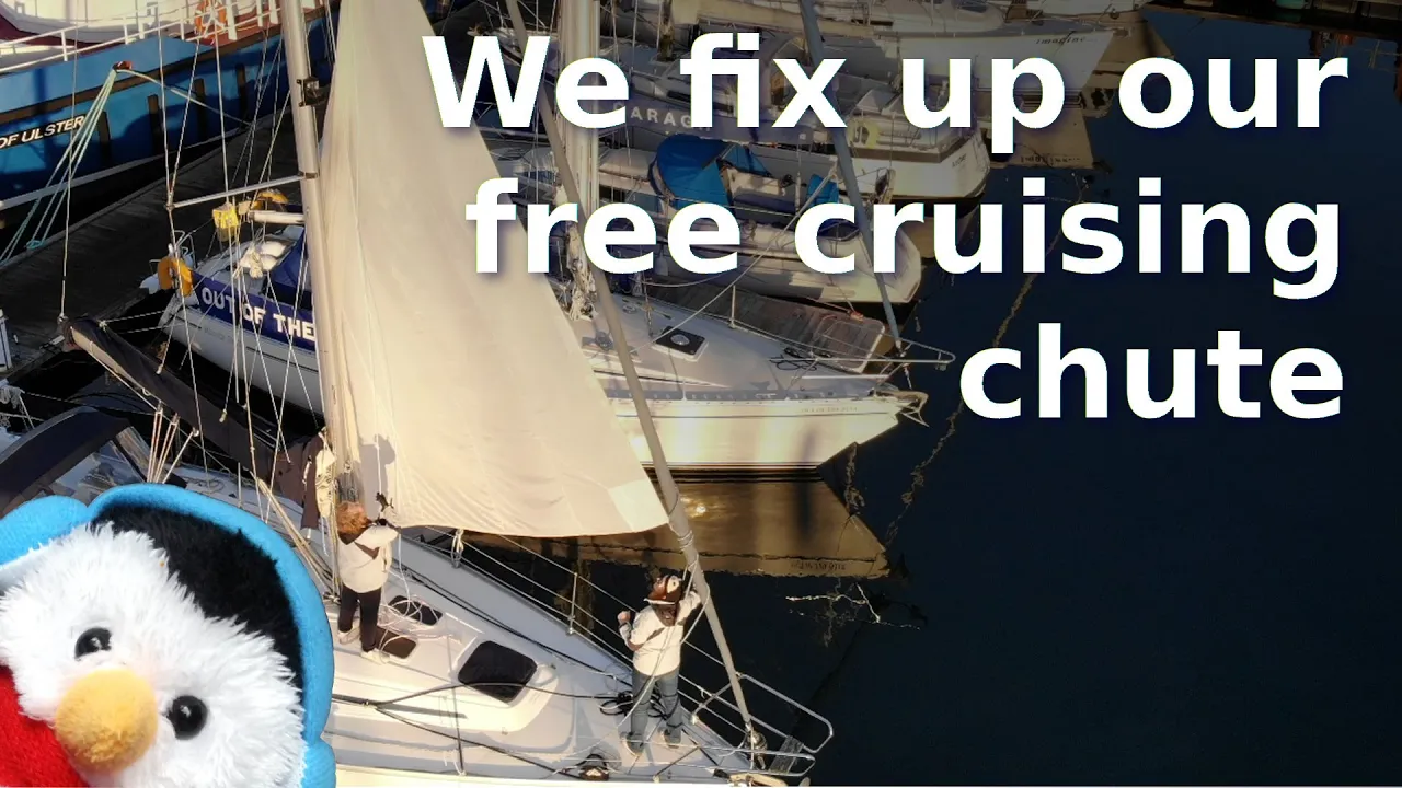 Watch our "We fix up our free cruising chute" video and add comments